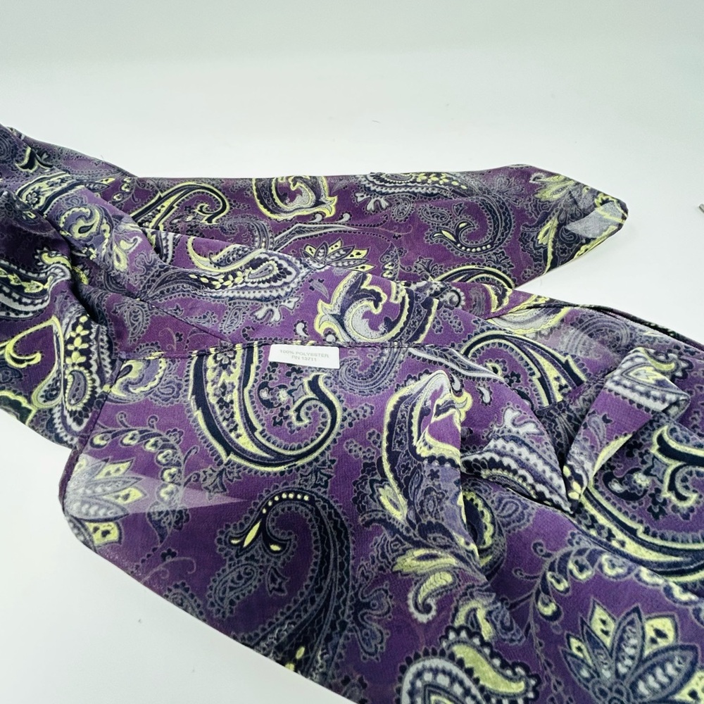 Echo Design Purple Paisley Scarf 100% Polyester RN 13711 Lightweight Wrap